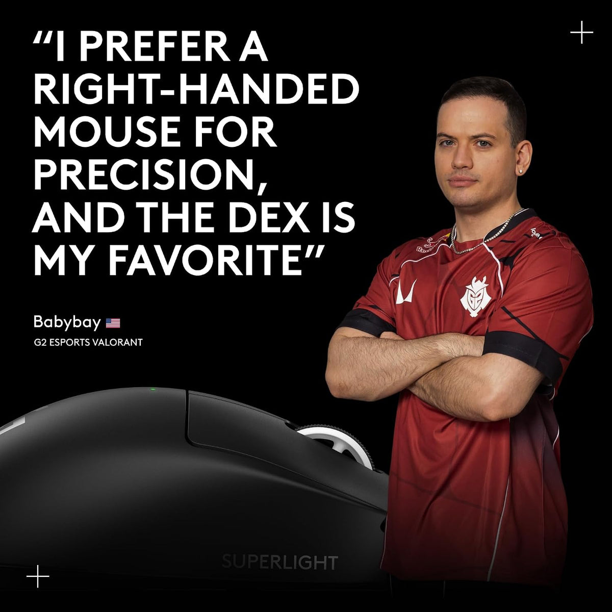 Logitech G PRO X Superlight 2 DEX Wireless Gaming Mouse - Black