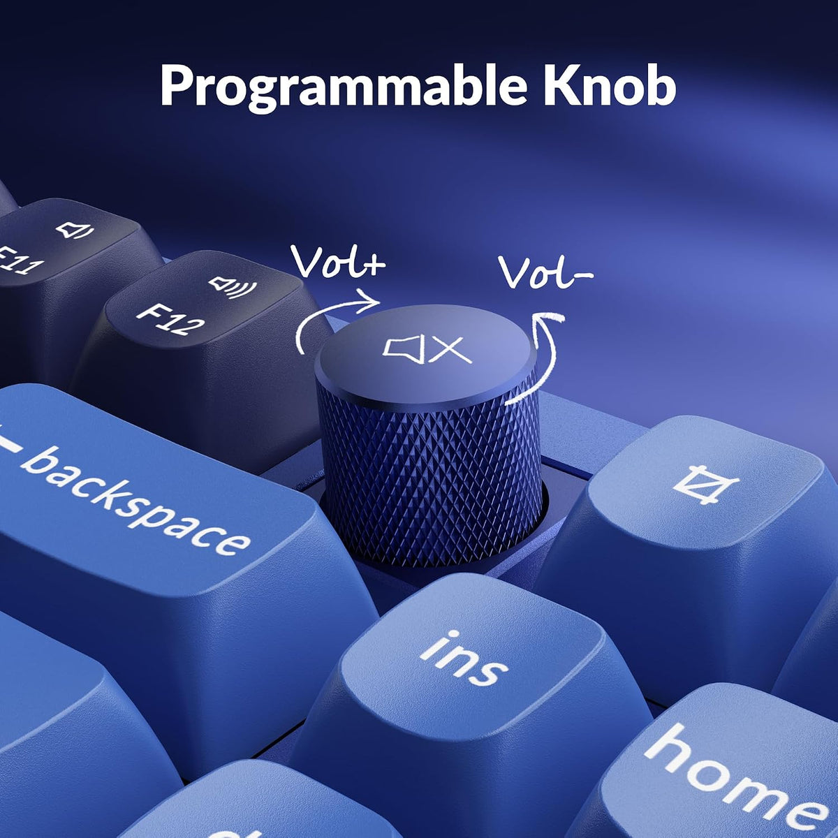 Keychron Q3 TKL Wired Custom Mechanical Keyboard with Knob, Blue