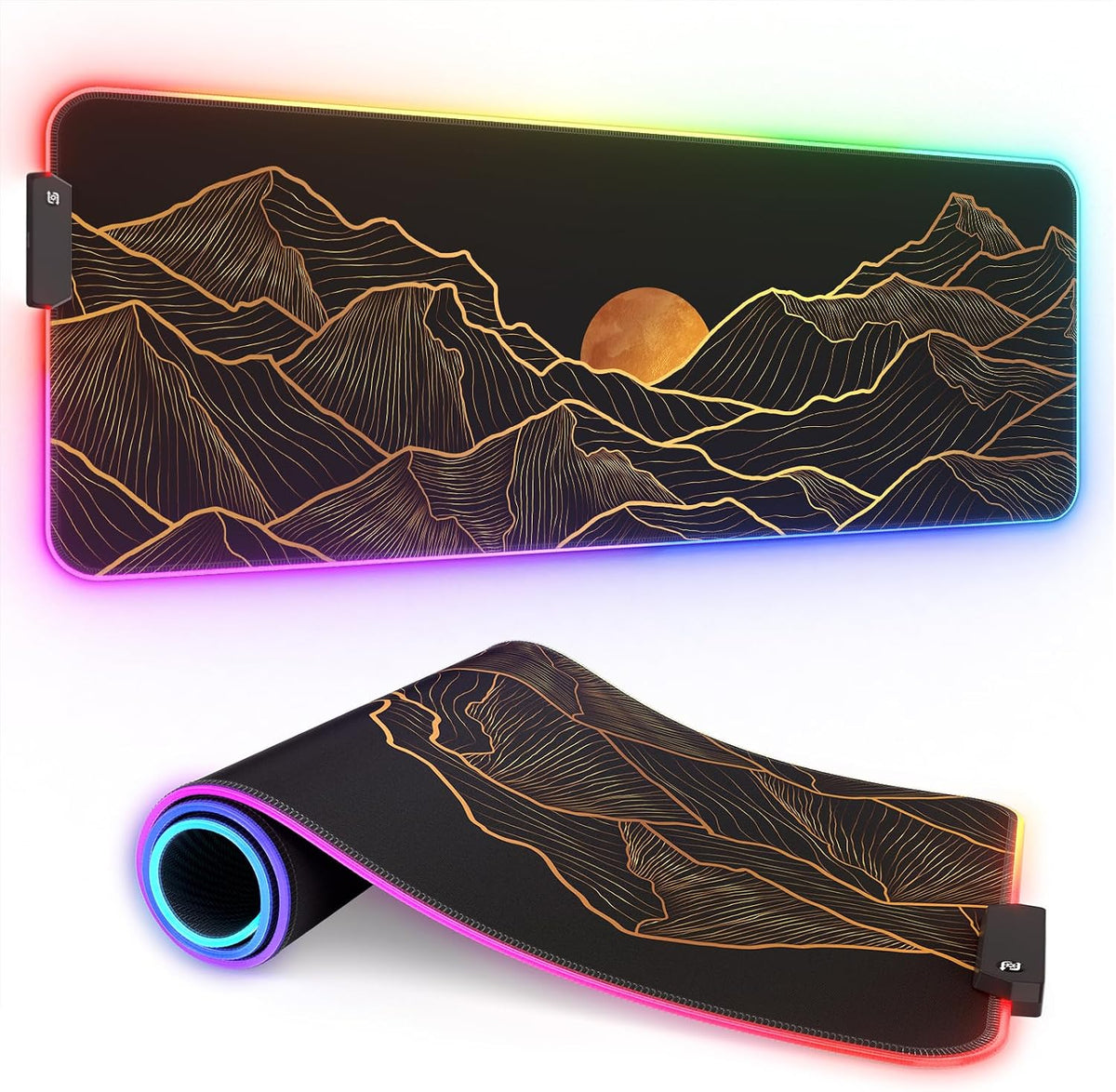 ITNRSIIET RGB Gaming Mouse Pad, Full Desk XL Extended Large Gaming Mousepad, 12 Lighting Modes 30% Thicker Big LED Desk Mat for Gamers, 32 x 12 inches, White