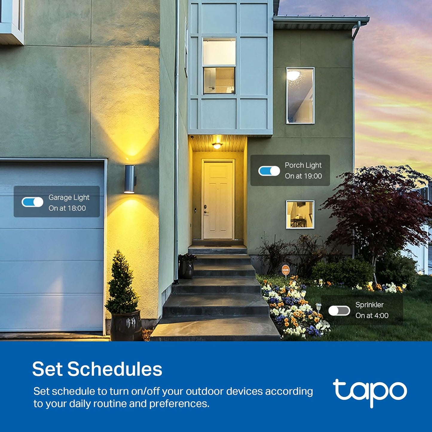 TP-Link Tapo Matter Outdoor Smart Plug, 2 Individual Outlets, IP65 Weather Resistance, Works with Apple Home, Alexa, Google Home, Long Wi-Fi Range, 2.4G Wi-Fi Only, ETL Certified (Tapo P400M)