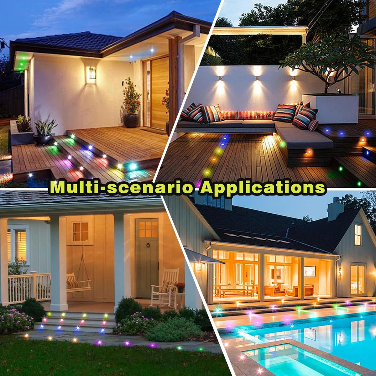 LED Deck Lights Kit Black, 20 Pack Φ1.22 WiFi Pixel RGBW+IC with Remote