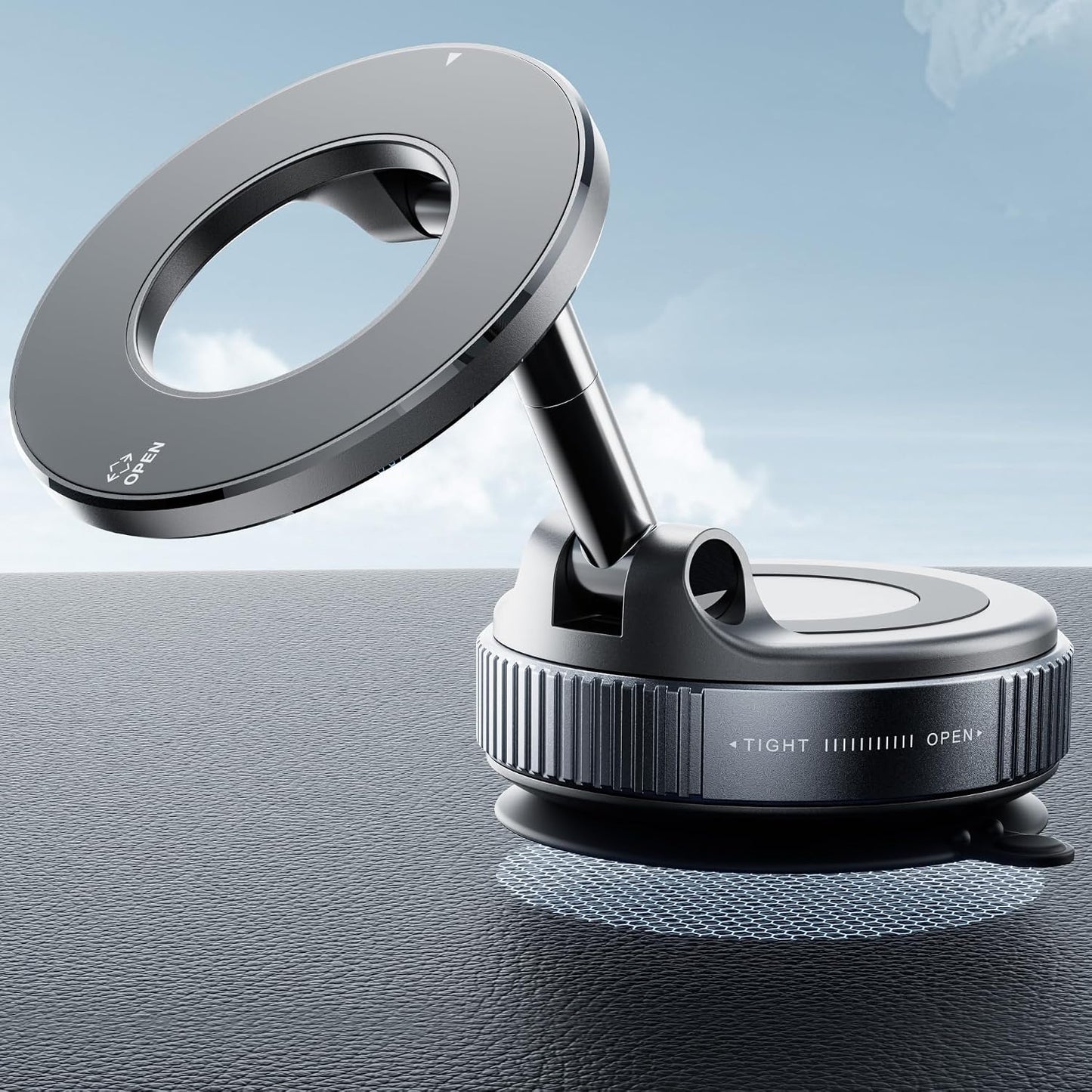 2026 Upgraded Vacuum Magnetic Car Phone Holder 360° Reinforced 96LBS Ultra Suction Cup Phone Mount for MagSafe Cell Phone Holders for Your Car/Gym/Mirror Mount for iPhone & Android