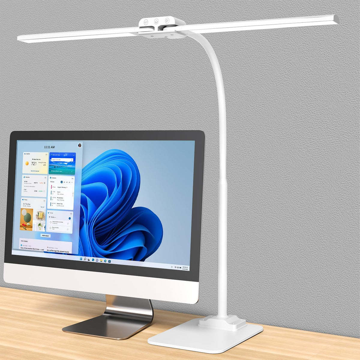 LED Desk Lamp Double Light: 1200LM Desk Light Base for Home Office, Black