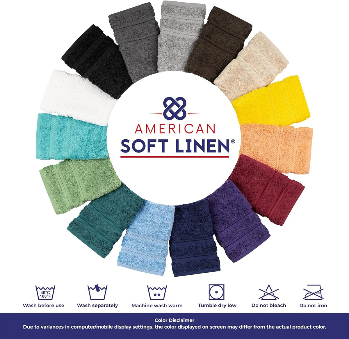 American Soft Linen 100% Cotton Luxury Turkish Towels, 3 Piece Towel Set
