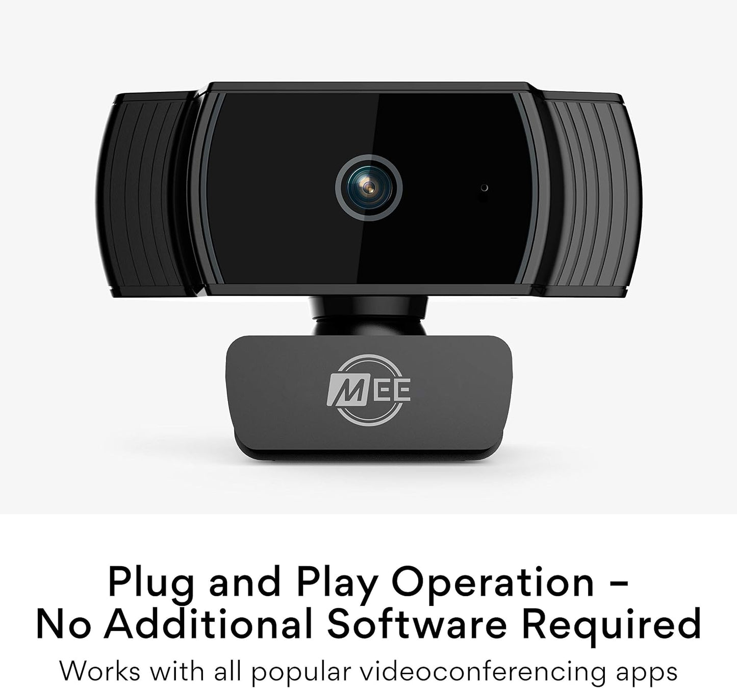 MEE Audio C6A 1080p HD Webcam with Microphone, Autofocus, Low Light Correction, 360° Rotation; USB Streaming Web Camera for Video Calling via Zoom/Hangouts/Skype on Computer PC Mac Laptop Desktop