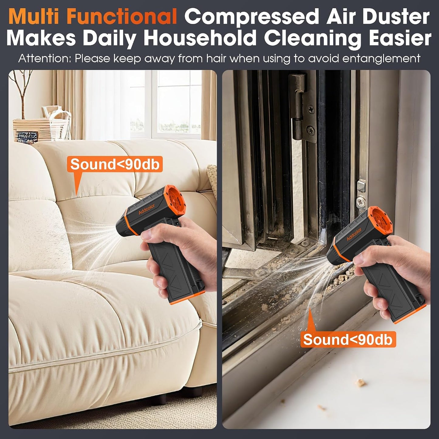 Compressed Air Duster, 3-Gear Adjustable, 100000RPM Electric Air Duster | Super Power Mini Blower, 4000mAh Rechargeable Battery, Fast Charging, Dust Remover for PC Keyboard/Outdoor/Car