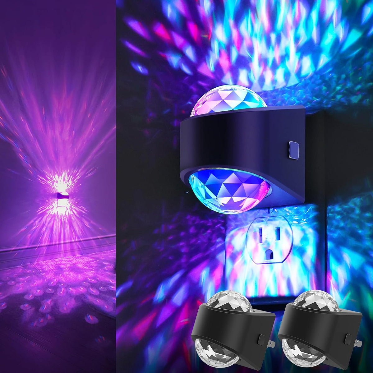 Briignite Night Light, Gold Night Lights Plug into Wall, LED Projector