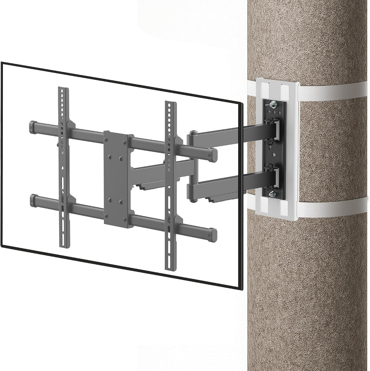 CondoMounts 37"–80" TVs | Indoor Full Motion TV Mount Fits Pillars & Poles, No Drill Gazebo & Pergola TV Mount, VESA 600x400, Holds 110 lbs