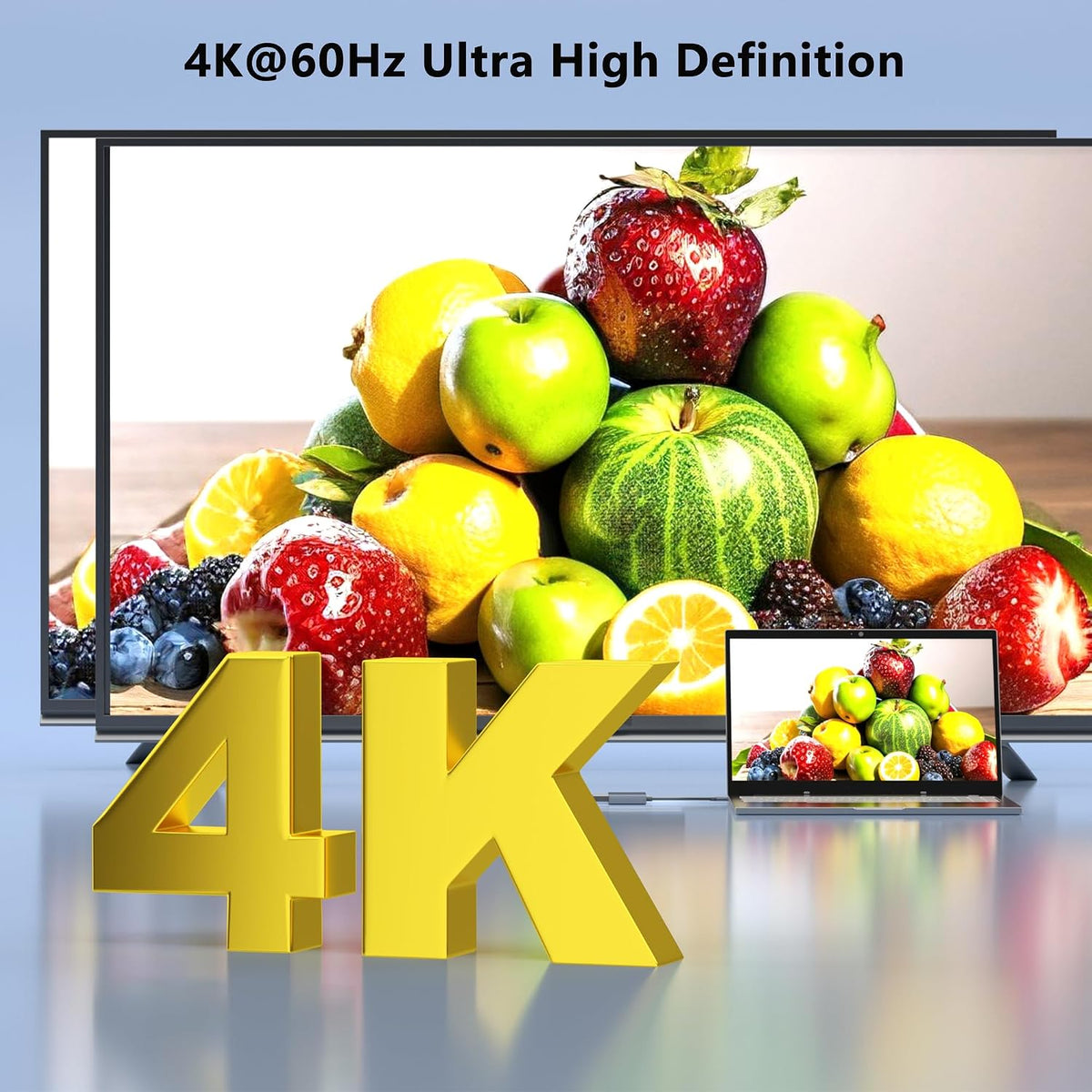 USB C to HDMI and DisplayPort Adapter, 4K @60Hz Dual Monitor Adapter for Dell/HP/Mac Laptops, USB Type C to Display Port and HDMI Multiport with USB3.0/PD, USB C Hub, Docking Station Dual Monitor