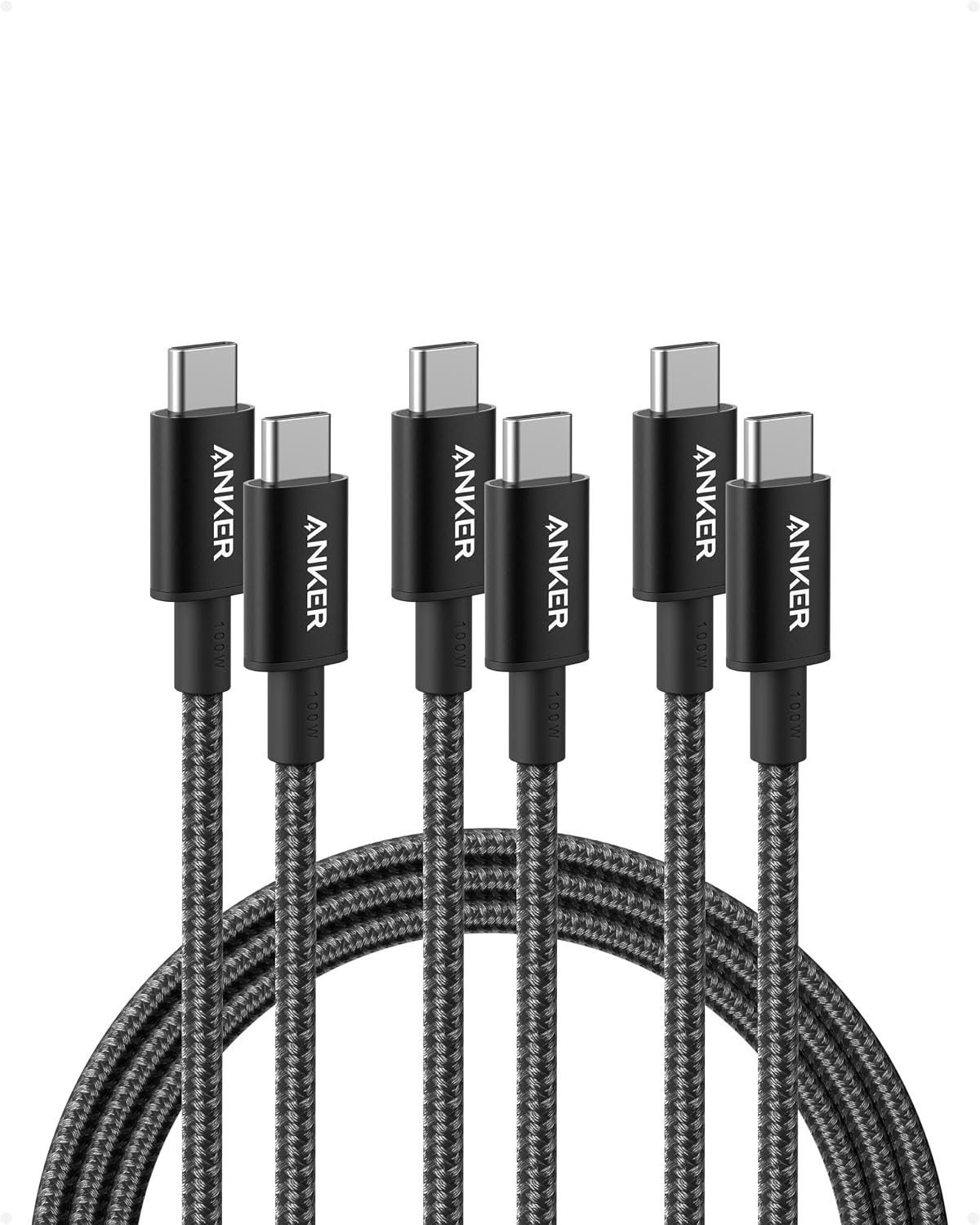 Anker USB C to USB C Cable, 100W Fast Charging Cable(1-Pack, 10 ft, Black)