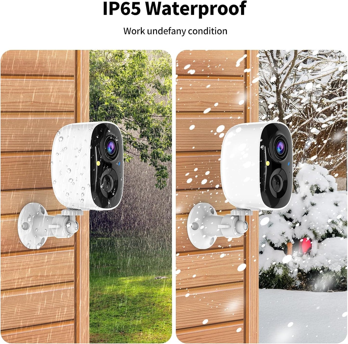 2K Security Cameras Wireless Indoor/Outdoor,WiFi Cameras for home security | FHD WIFI Cameras,Color Night Vision,Motion Detection,2-Way Audio,IP65 Weatherproof,Cloud/SD Storage,(2.4GHz Only),2Pack