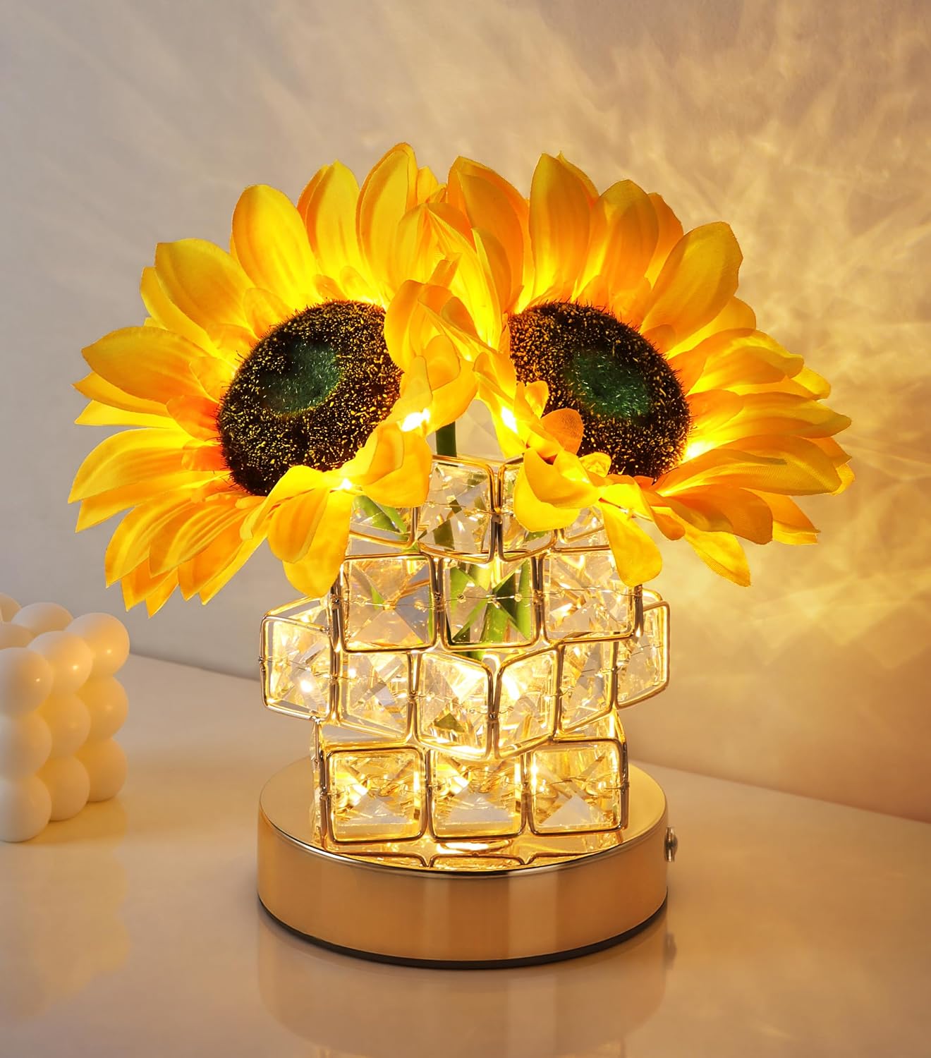 Handmade Flower Lamp,Rechargeable Cordless Touch Table Lamp,3-Colour Infinitely Dimming Small Night Light,Festival Restaurant Bedroom Bar Coffee Shop Birthday Gifts for Women Mom, Tulip Flower