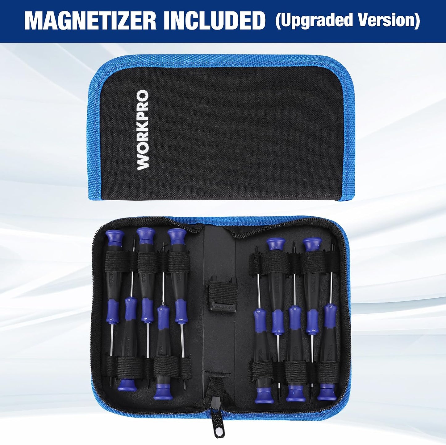 WORKPRO 10-Piece Precision Screwdriver Set with Pouch | Magnetic Small Screwdrivers with Phillips, Slotted, Torx Star, Mini Screwdriver for Eyeglass, Watch, Computer, Laptop, Phone