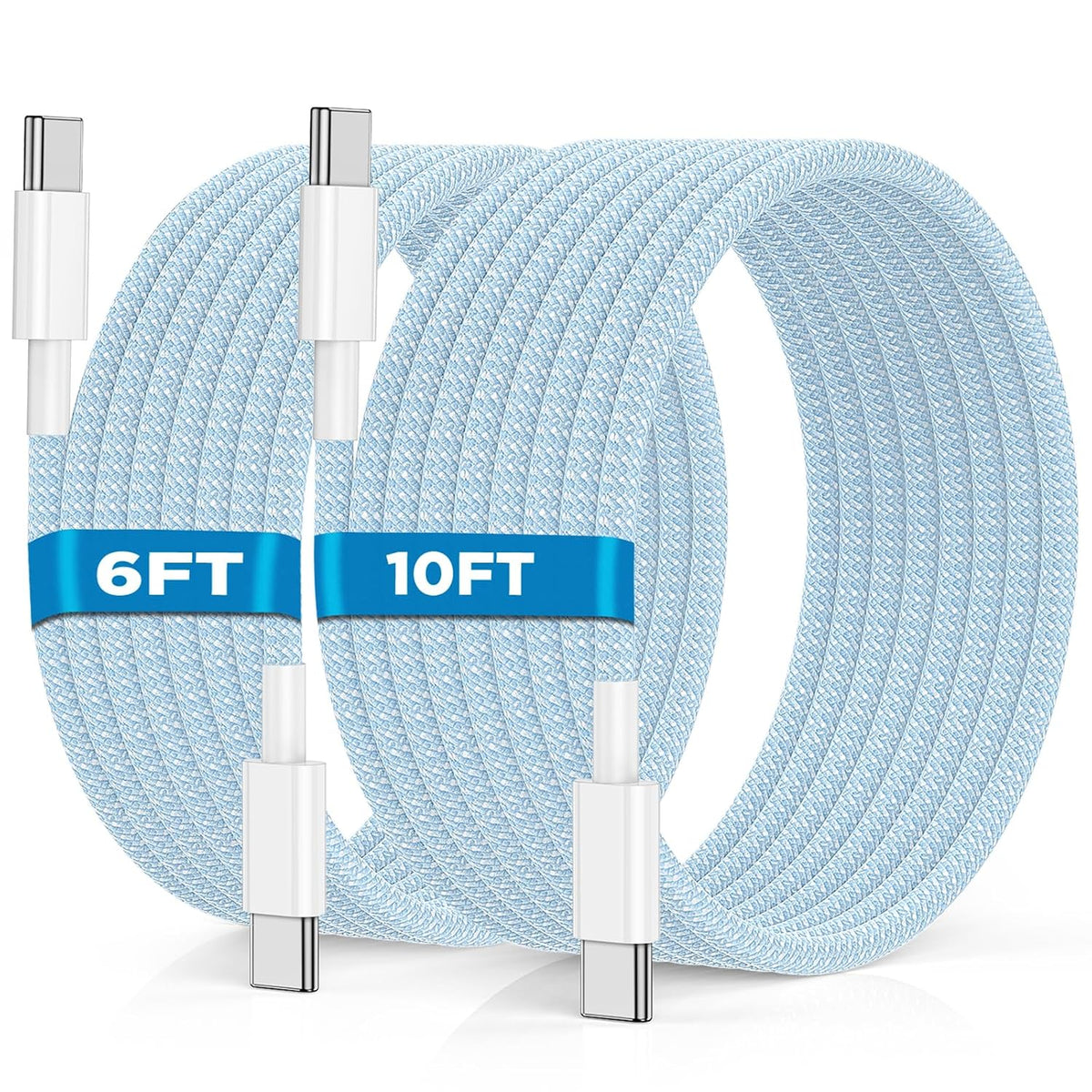 USB C to USB C Cable 6FT+10FT 2Pack 60W iPhone 17 16 15 Charger Cord Long Type C to C Cable Fast Charging for Apple iPhone 17 16 15/Pro/Pro Max/Plus/iPad Pro Air/MacBook/Air/Mini/Samsung Galaxy