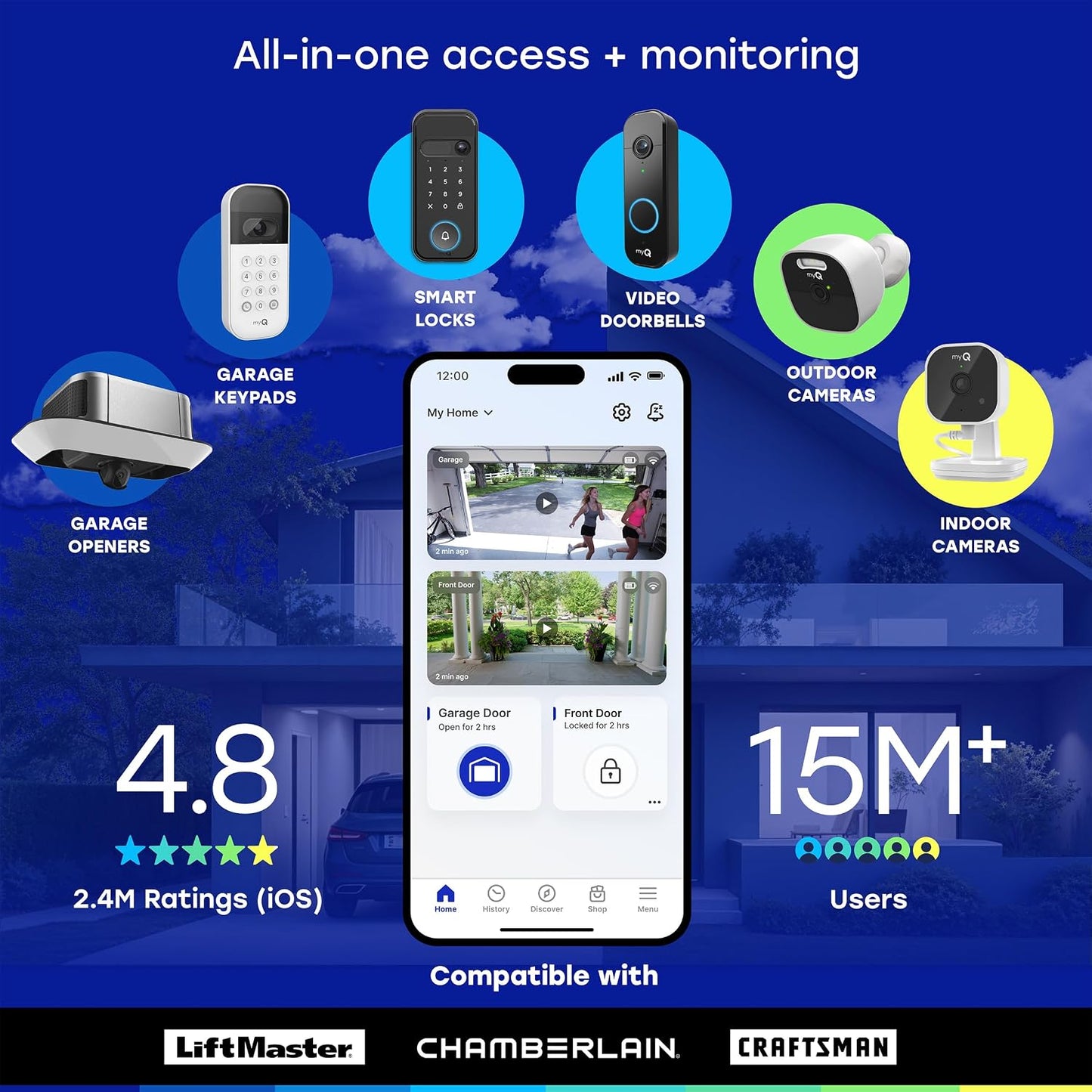 myQ Indoor Plug-in Security Camera Gen 2 – 2K Smart Wi-Fi Camera with Night Vision, Baby and Pet Monitor, Motion Detection and Alerts, 2-Way Audio & App Control