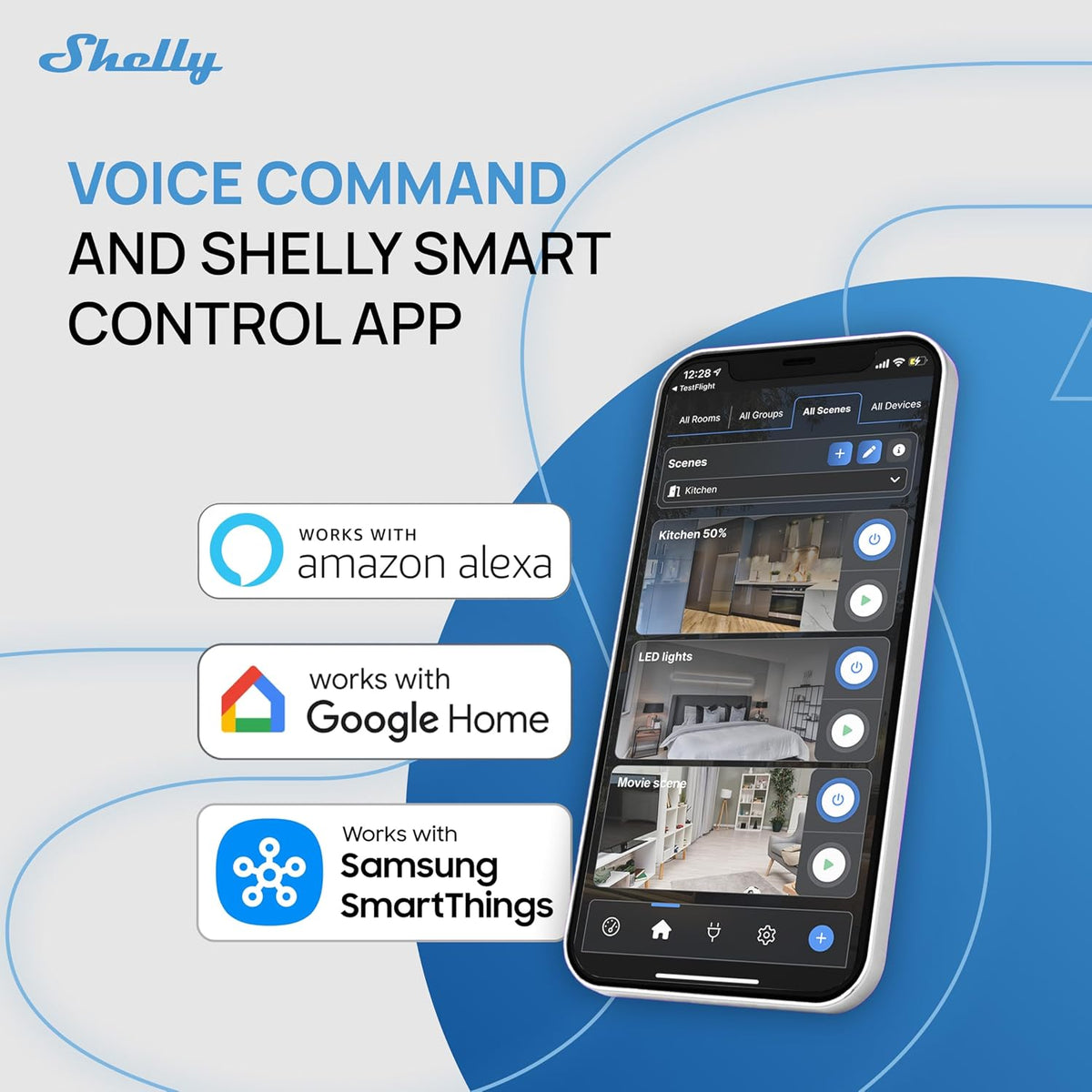 Shelly 1 Mini Gen4 SmartSwitch, Wi-Fi, Matter & Zigbee 1-Channel 8A, 2 Pack