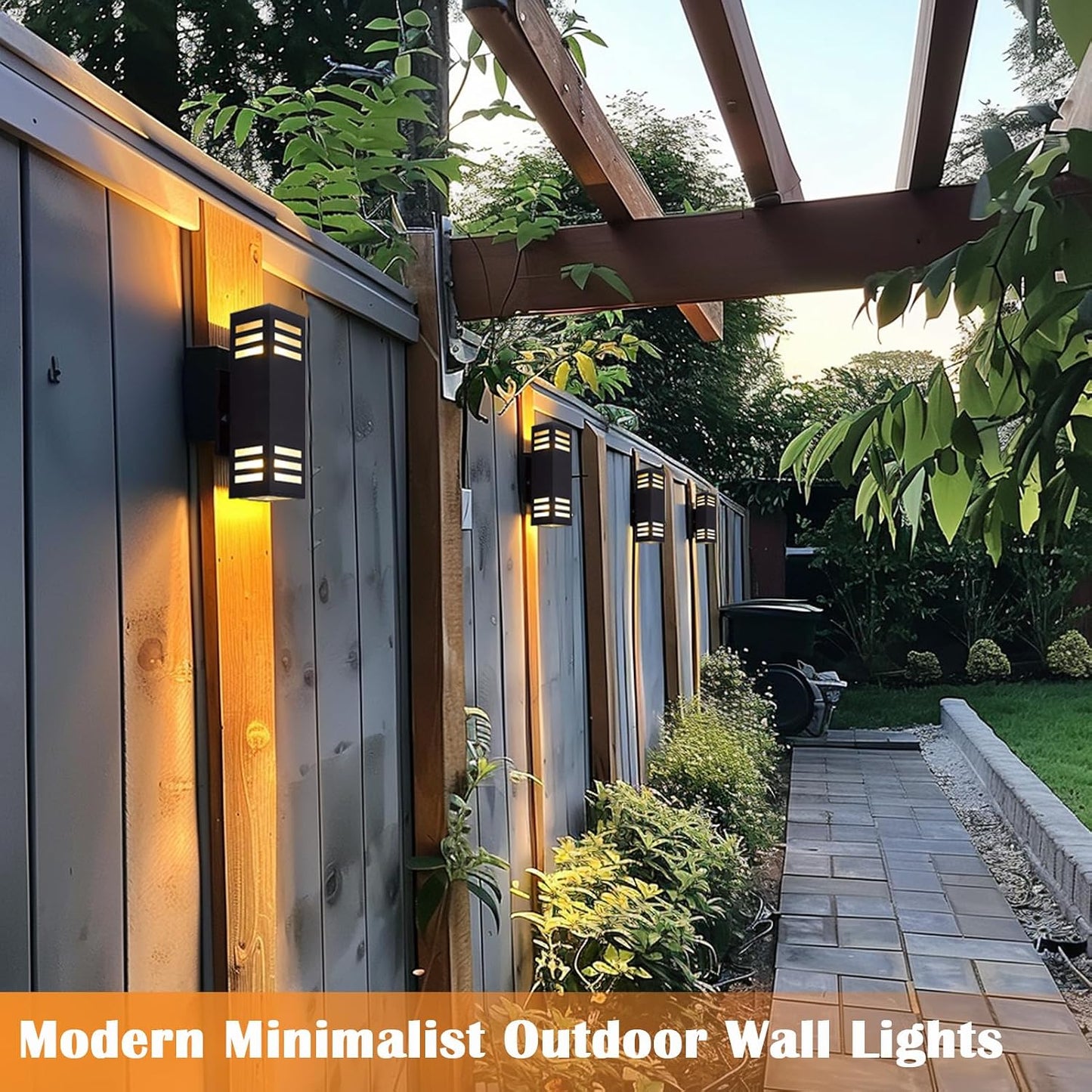 iYogaled RGB Smart Outdoor Wall Lights, 2 Pack Front Porch Light Fixtures, Square Color-Changing Wall Sconce with E26 Base, IP65 Waterproof Up and Down Lights with APP/Voice/Remote Control.