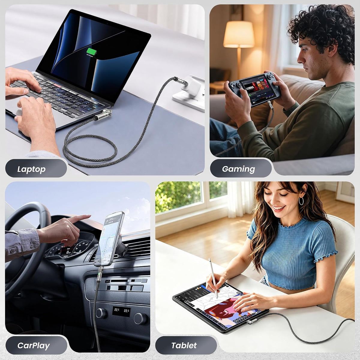 Hugener USB C to USB C Cable 6.6FT 240W Fast Charging