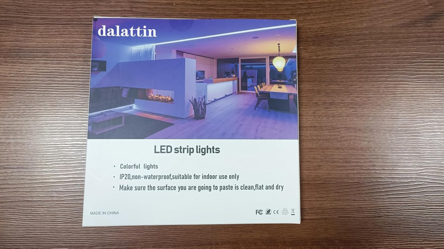 dalattin Led Lights for Bedroom 130ft (2 Rolls of 65.6ft), Led Strip Lights with Remote & App Control, LED Light Strips for Decorative Purposes