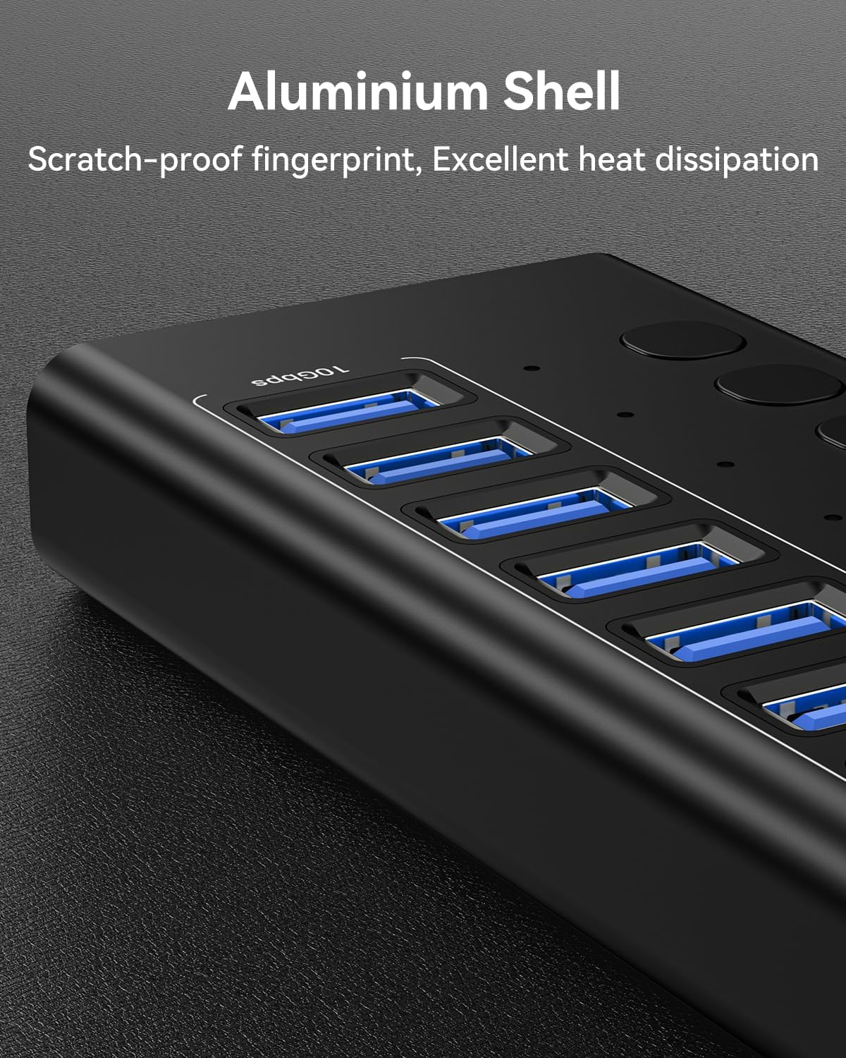 VANGREE Powered USB Hub,16 Ports 10Gbps USB C Hub, 8*USB-A 3.2+8*USB-C 3.2