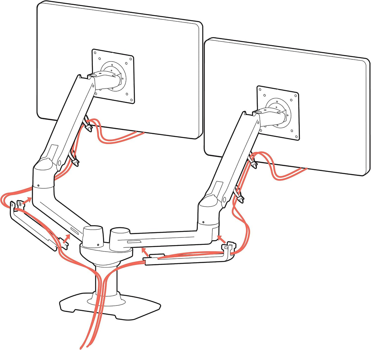 Ergotron – LX Dual Monitor Arm, VESA Desk Mount – for 2 Monitors Up to 27 Inches, 7 to 20 lbs Each – Polished Aluminum