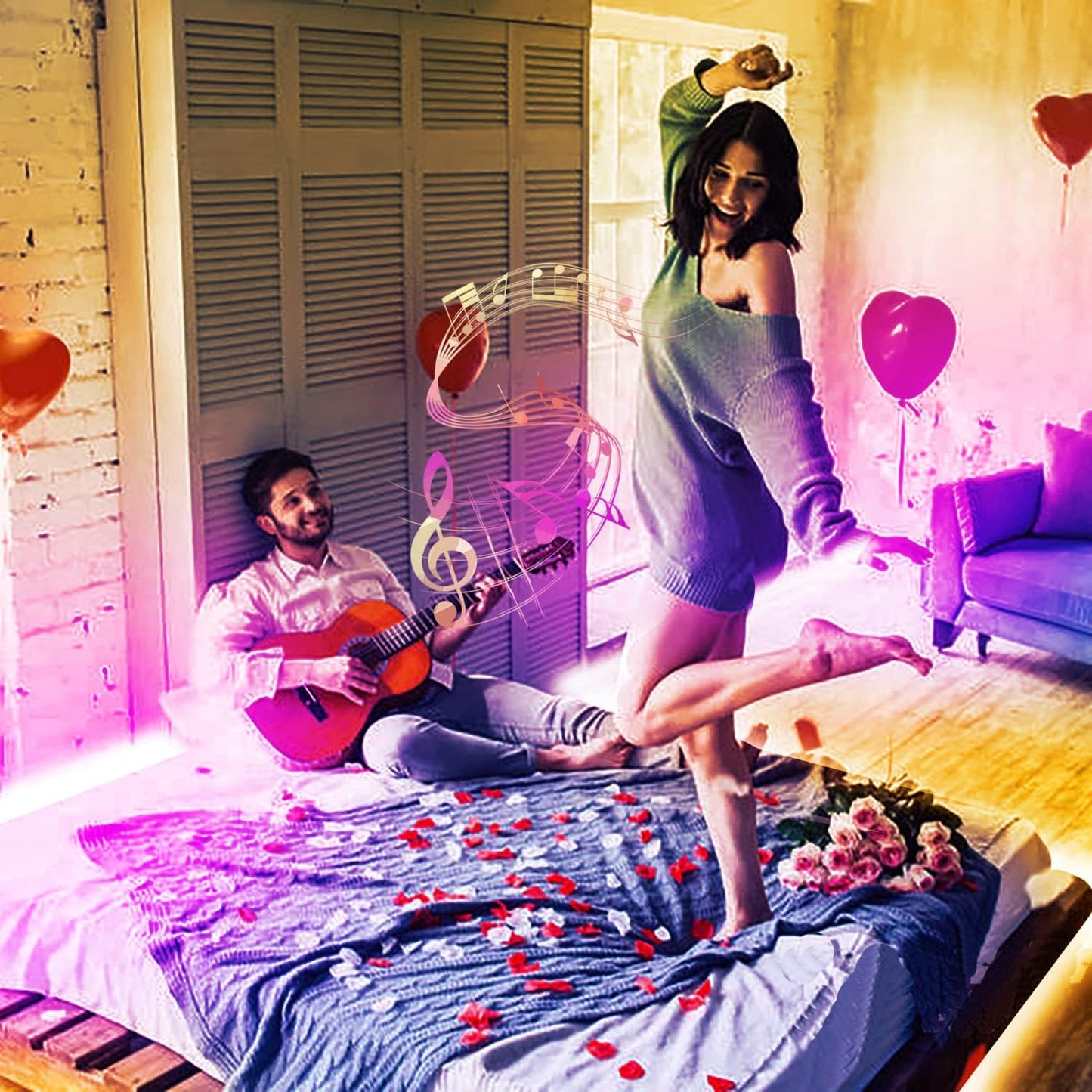 phopollo 200FT LED Strip Lights for Bedroom RGB Color Changing | Ultra Long Lights, Music Sync, Smart App Control, Remote, Party & Home Decor
