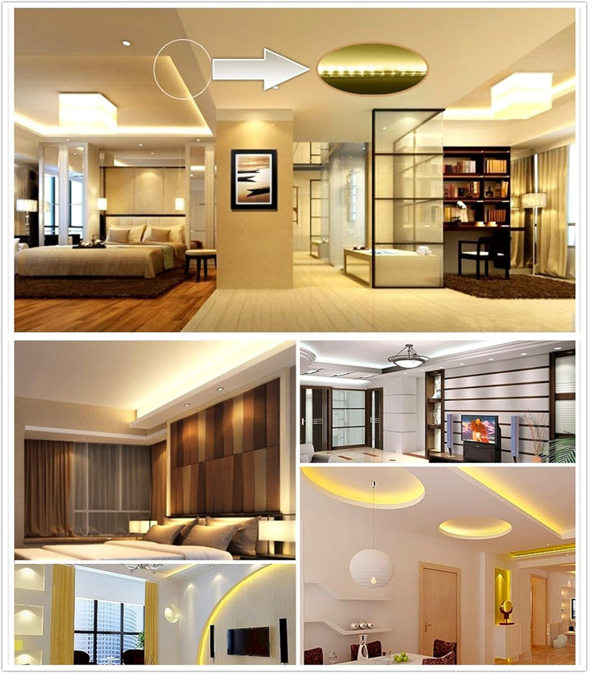 White Color LED Strip Light, AC 110-120V Flexible/Waterproof/Multi-Modes Function/Dimmable SMD5050 LED Rope Light with Remote for Home/Office/Building Decoration (131.2ft/40m)