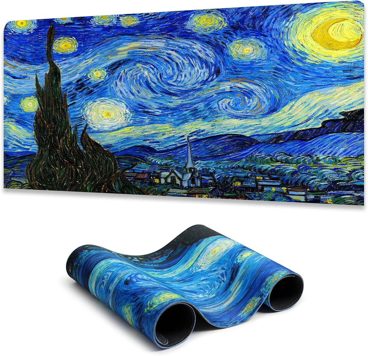 Manicer Colorful Tree of Life Mouse Pad, Blacklight Gaming Extended Large Desk Pad, UV Reactive Waterproof Long Keyboard Big Mouse Mat with 3mm Non-Slip Rubber Base for Office Home - 31.5" x 11.8"