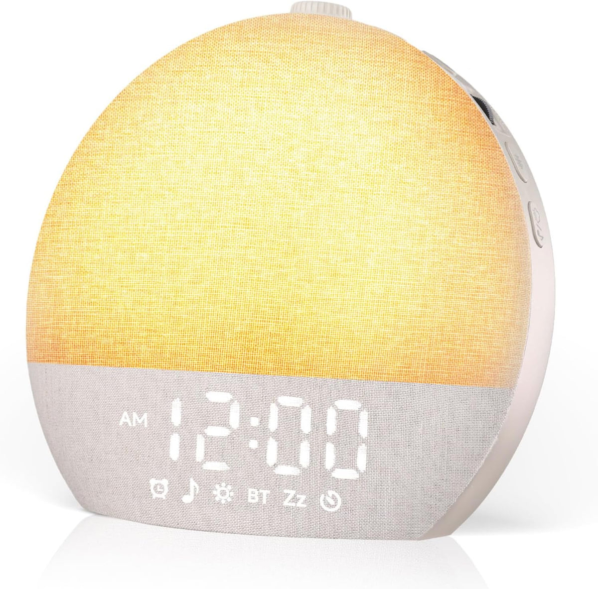 Geuuap Sunrise Alarm Clock, Noise Sound Machine Night Light, Wood Grain