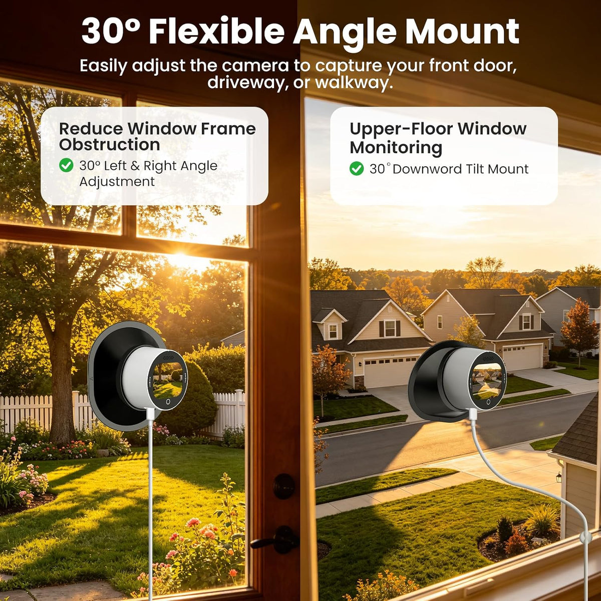 SOLIOM 5MP Window Camera, LCD Touchscreen,24/7 Recording, 2.4&5GHz WiFi