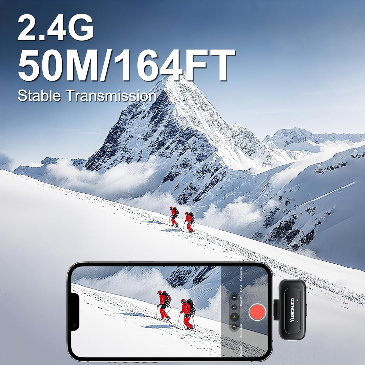 Mini Wireless Microphone for iPhone Android Tablets