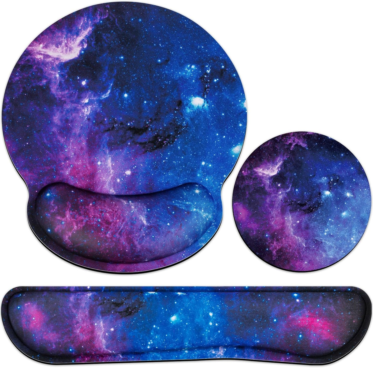 Mouse Pad with Wrist Rest Set, 3-in-1 Wrist Support Mouse Pad Set, Floral | Gaming MousePad with Anti-Skid Base,Ergonomic Mouse Pad,Memory Foam Keyboard Gel Wrists Rest