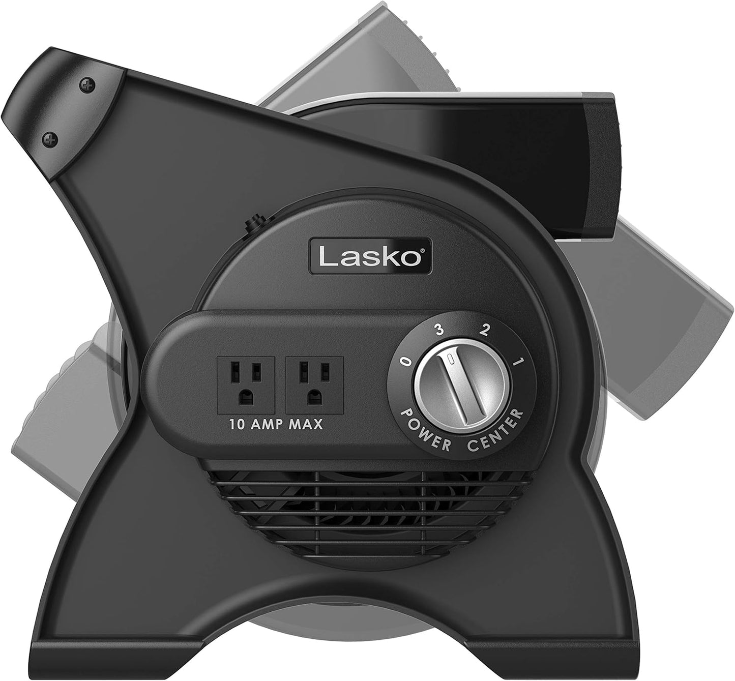 Lasko Pivoting High Velocity Portable Utility Fan - 12" - U12104 - Black | Adjustable Air Mover Blower Fan for Bedroom, Office Desk, Garage, and Home, With 2 Outlets 120V, 3 Speeds