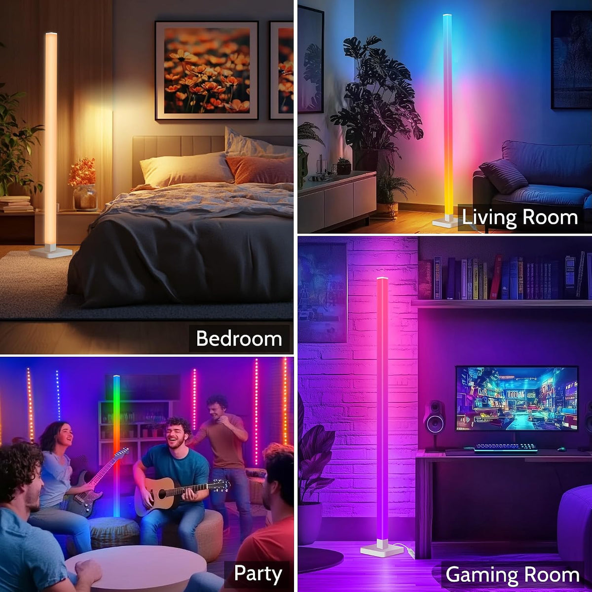 Flupuro DIY ICRGB Corner Floor Lamp with Music Sync