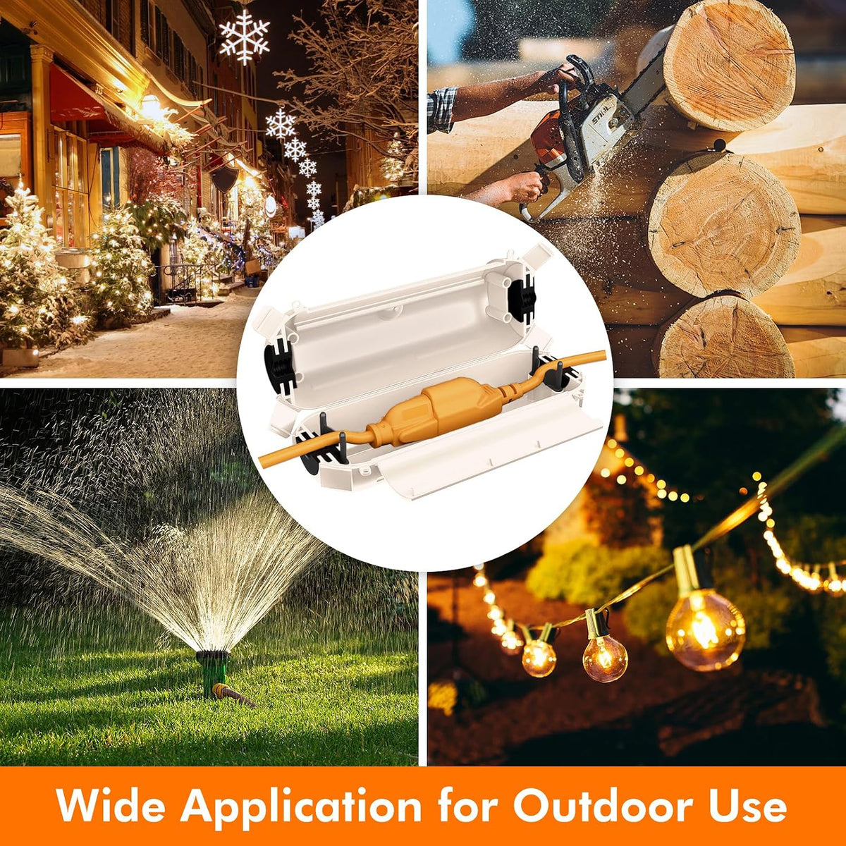 RESTMO 2 Pack Outdoor Plug Cover, Waterproof Outdoor Extension Cord Cover
