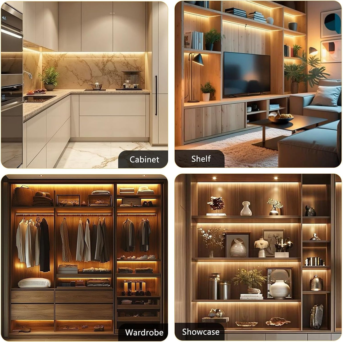 VST Touch Control 6 Pack Under Cabinet Lighting, 2700K-6500K, Silver