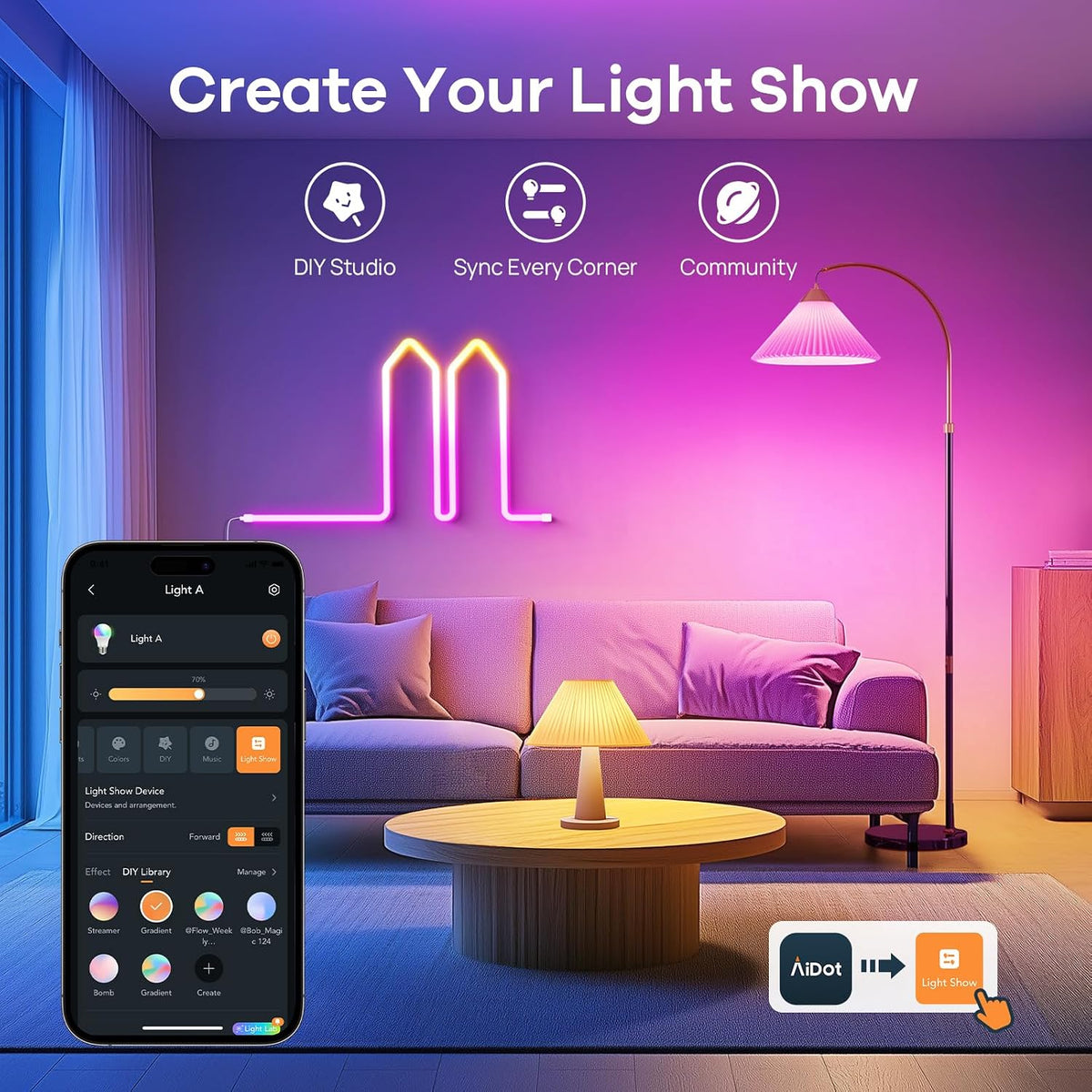 OREiN Matter Smart Light Bulb A19, Works with Alexa/Apple Home/Google