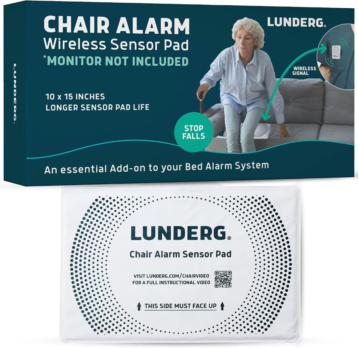 Lunderg Wireless Chair Alarm System for Elderly & Fall Prevention