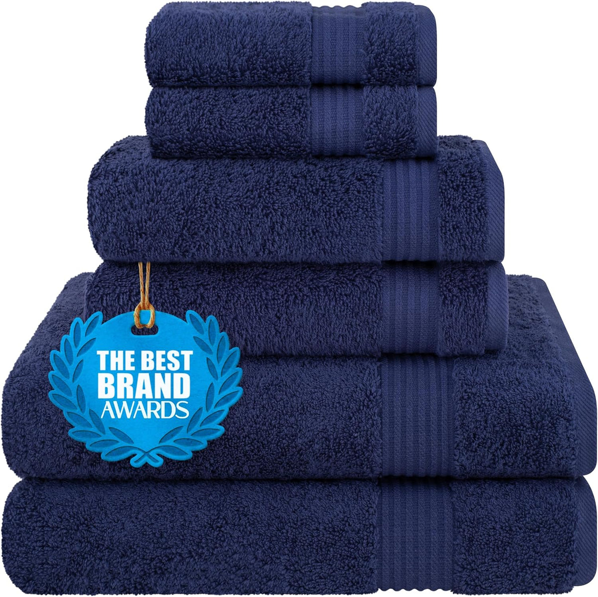 Cotton Paradise 100% Cotton Turkish Towel Set, Soft Absorbent Quick Dry, 4 Piece Bath Towel Set, Coal Black