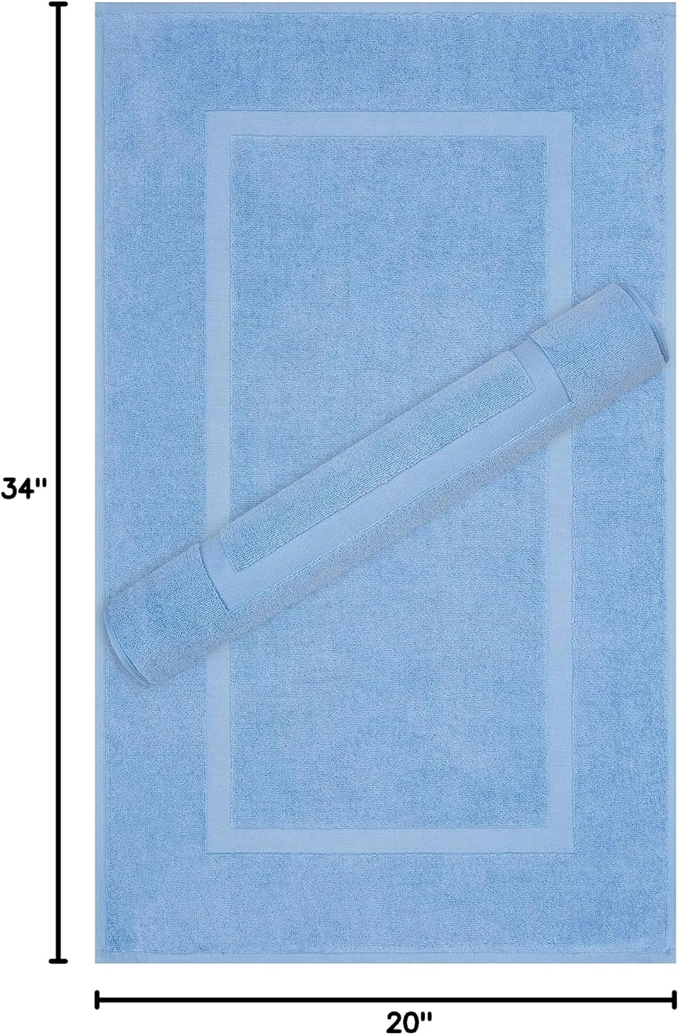 Cotton Paradise 100% Cotton Bathroom Towel Set, 2 Piece 20x34 Floor Towels