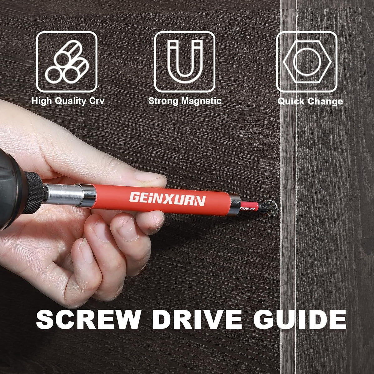 5 PCS Drive Guide with Self Retracting Sleeve, Mixed Length Magnetic Drill Bit Tip Holder for Prevent Screws Shaking When Driving