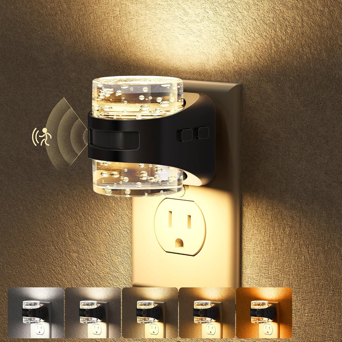 Briignite Motion Sensor Night Light Bubble Night Lights Plug into Wall