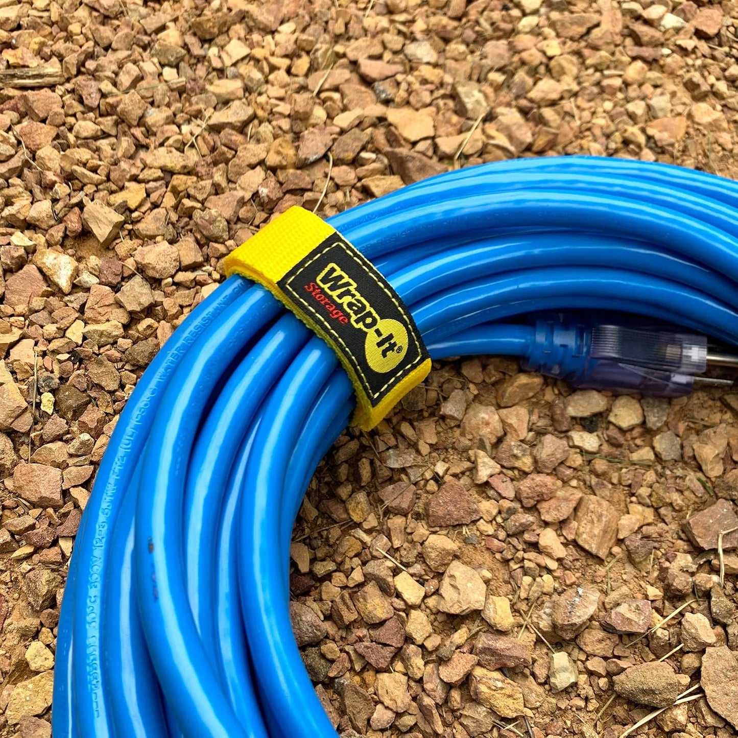 Quick-Straps by Wrap-It Storage - 12" (12 Pack) Yellow - Extension Cord Holder for RV and Boat Organizing | Extension Cord Holder for RV and Boat Organizing