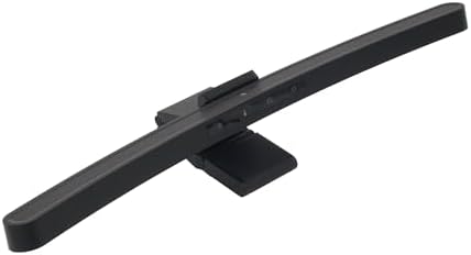 ScreenGlow Pro 17.72' Curved Monitor Lamp: Modern, 3000K~6500K CCT Adjustable, Dimmable, 5W LED, Eye Protection, Space Saving, Includes Mini Remote & USB C Cable, for Laptop, Keyboard