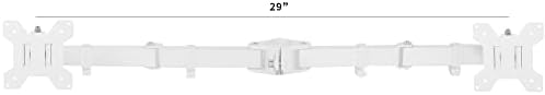 VIVO White Fully Adjustable Dual Monitor Arm for Desk Mount Stand, Double Monitor Arm for 2 Screens up to 27 inches, PT-SD-AM02AW