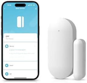 WiFi Door Window Sensor,Smart Door Open/Closed Detector with App Alert,Wireless Entry Detector Sensor Alarm for Home Security Long Battery Life