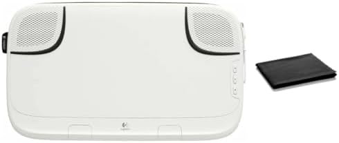 Logitech Speaker Lapdesk N550 with Integrated Stereo Speakers, USB-Powered, 14" Laptop Compatibility, Heat Shielding, Adjustable Viewing Angle, Plug-and-Play USB, Air-Mesh Fabric, W/Cleaning Cloth