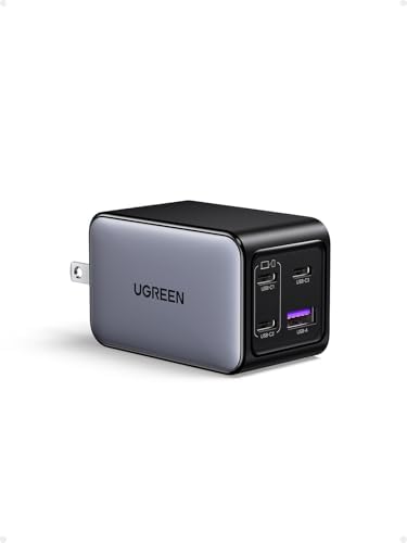 UGREEN Nexode 65W Wall Charger, 4-Port, GaN Fast Charging Block | 3 USB C & 1 USB A, Foldable Plug, Travel Essentials, for MacBook Pro/Air/Neo, iPhone 17/16, Galaxy S26/S25, iPad, Steam Deck