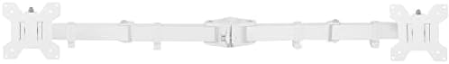 VIVO White Fully Adjustable Dual Monitor Arm for Desk Mount Stand, Double Monitor Arm for 2 Screens up to 27 inches, PT-SD-AM02AW