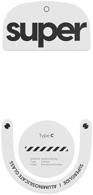 Superglide Glass Mouse Skates for Logitech G Pro X Superlight 2 - Ultra Smooth Glide, Durable Glass Mouse Feet (Type-C, White)